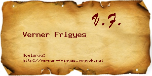 Verner Frigyes névjegykártya